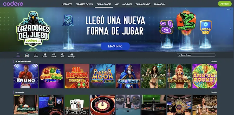 Codere es un casino online con trayectoria y reputación.