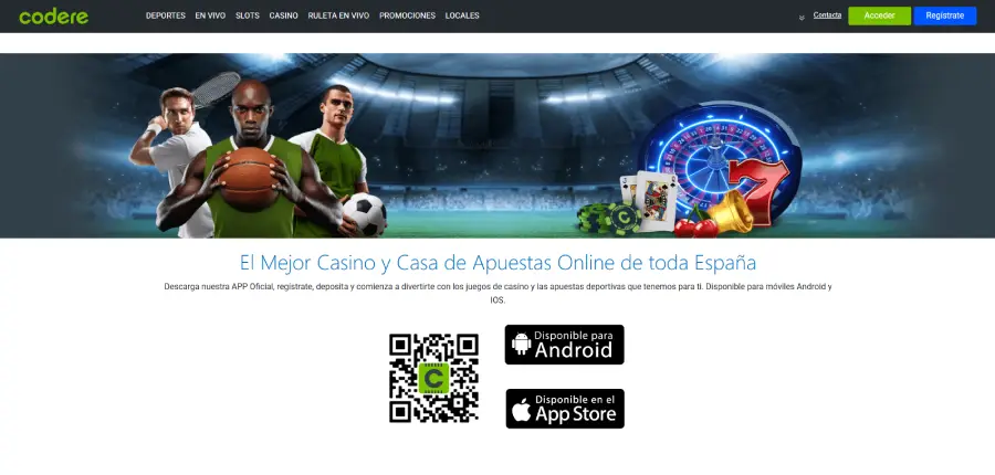 La app de Codere es nativa para iOS y Android.