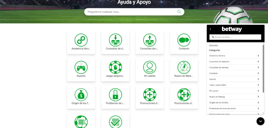 Centro de Ayuda de Betway Casino.