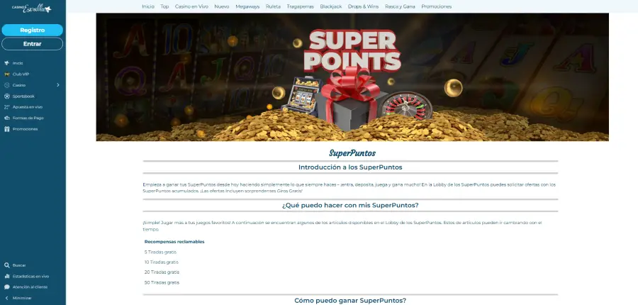 Casino Estrella recompensa con free spins tus acciones diarias en el sitio.