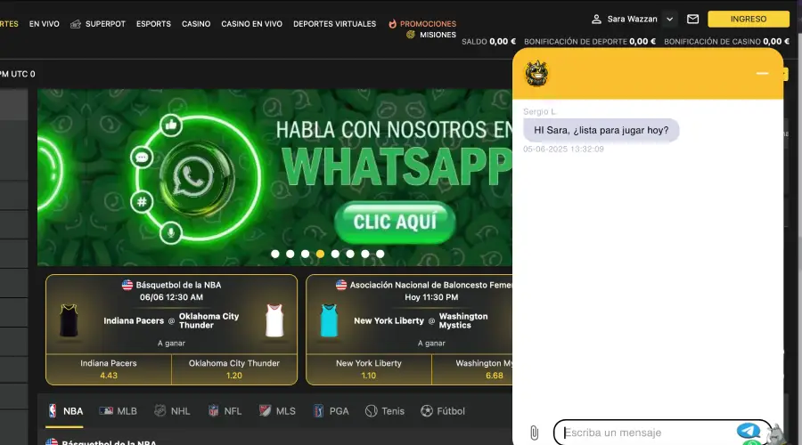 BetOBet te da la bienvenida con un saludo por parte de uno de sus agentes.