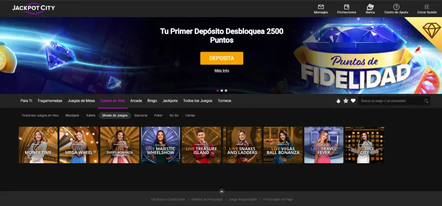 El casino de vivo de Jackpot City es muy limitado. 