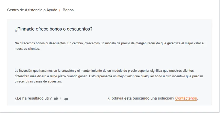Si juegas por primera vez en Pinnacle no recibirás bono de bienvenida.