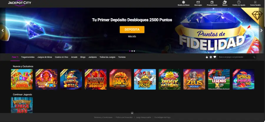 Los puntos de fidelidad de Jackpot City Casino se cambian por bonos.