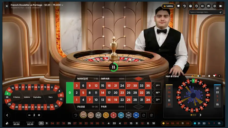 Ruleta francesa de Pragmatic Play. 
