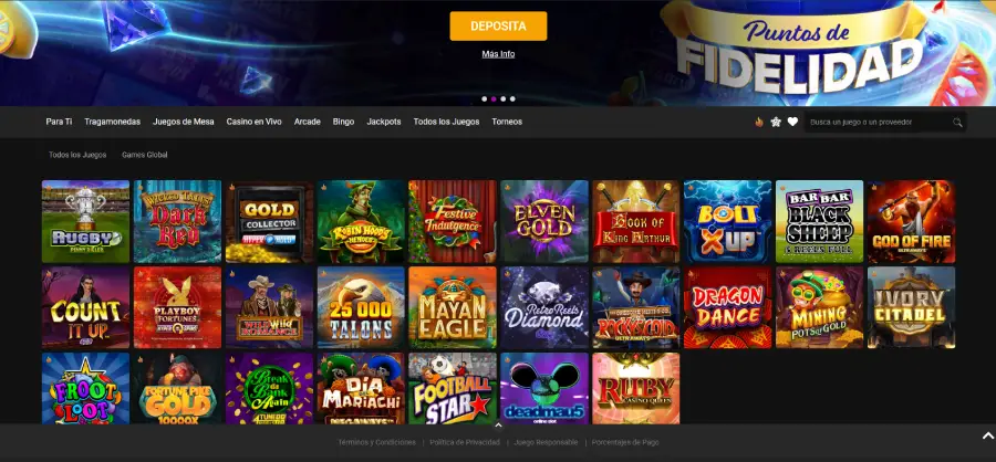 Sección de juegos calientes en Jackpot City Casino.