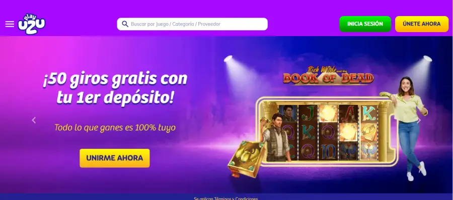 Bono de bienvenida de PlayUZU Casino.