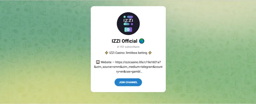 IZZI Casino ofrece bonos sin depósito en su canal de Telegram y demás redes sociales.