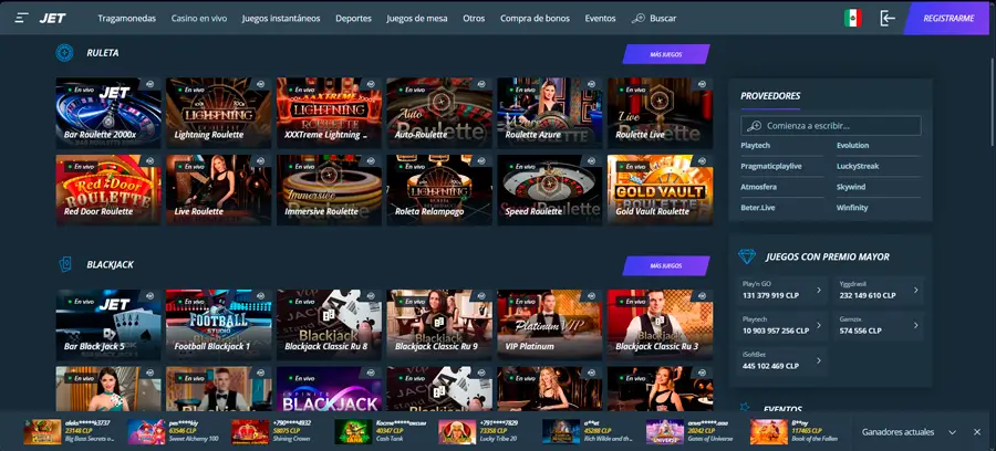 el casino en vivo de Jet es amplio y diverso, con muchas opciones para todos los usuarios