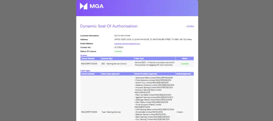 Licencia de la Malta Gaming Authority de PlayUZU.