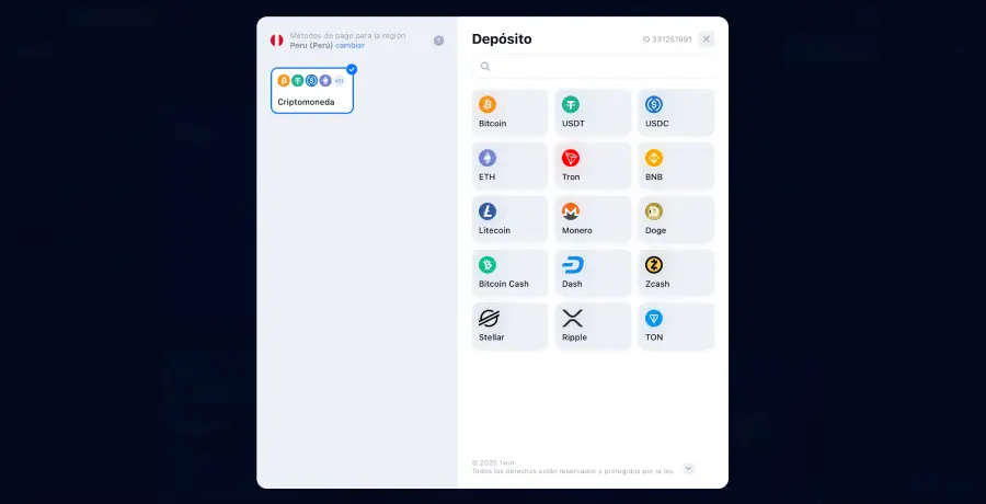 Los medios de pago de 1Win Casino varían en función del país en el que te encuentres.