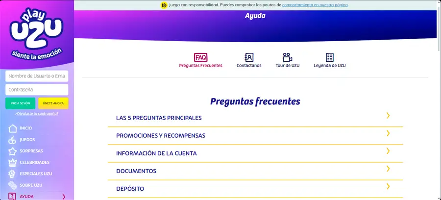 El equipo de soporte de PlayUZU Casino es eficiente, ofreciendo ayuda a través de chat en vivo y correo electrónico para facilitar la asistencia cuando se necesita.