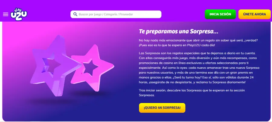 En PlayUZU puedes descubrir premios sorpresa cada día.