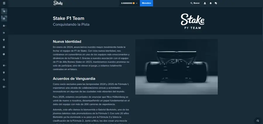 Stake tiene su propio team de Fórmula 1.