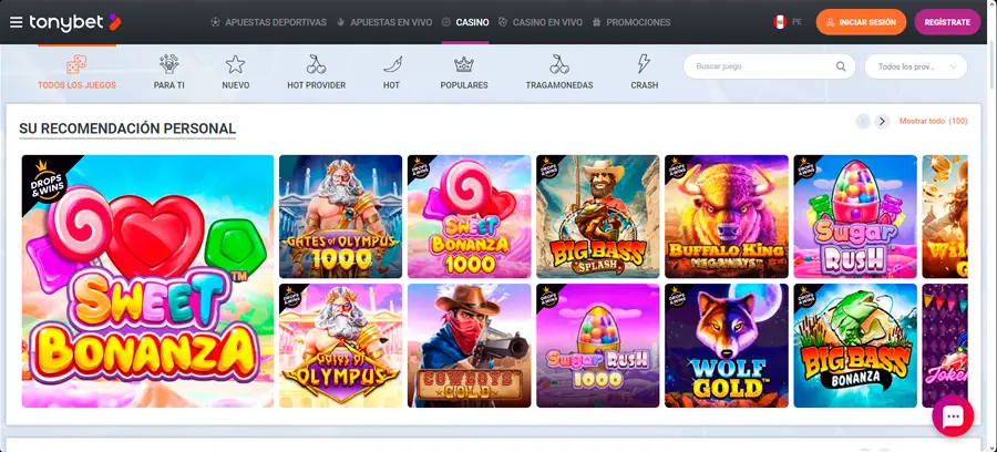 Una gran oferta de juegos de casino diponibles para ti en Tonybet Casino 