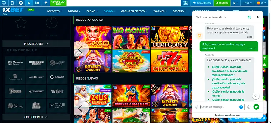 El chat en vivo de 1xBet Casino es muy eficiente, con tiempos de respuesta instantáneos y un equipo de soporte capaz de resolver las consultas de manera oportuna.