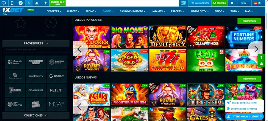 El diseño de la interfaz de 1xBet Casino es limpio y funcional, lo que facilita la navegación por el sitio