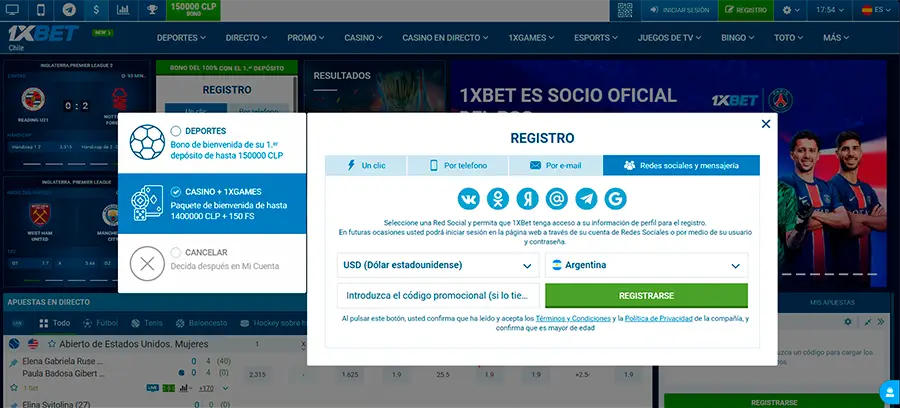 El proceso de registro en 1xBet Casino es rápido, simplificado y directo, lo cual es una ventaja