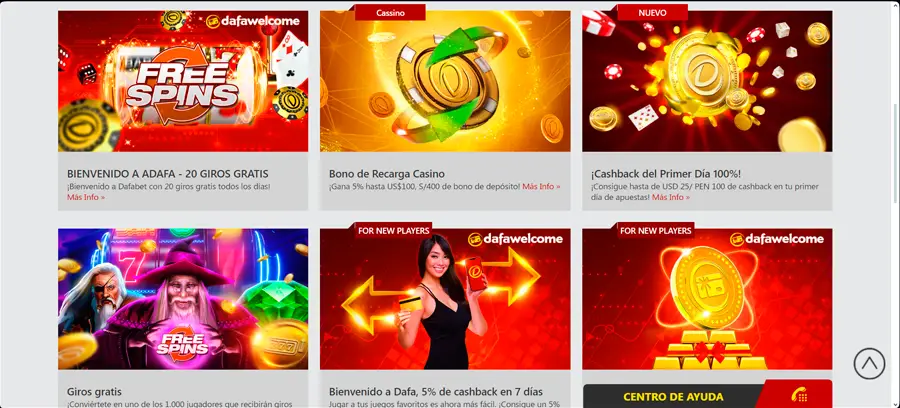 Decenas de promociones disponibles en Dafabet Casino