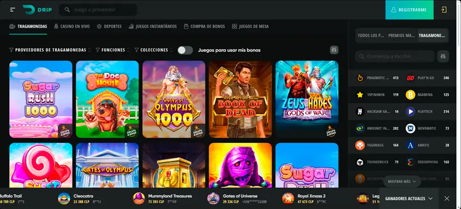 Drip casino tiene opciones en tragamonedas para todos