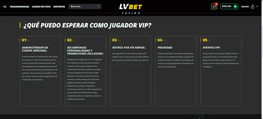 Para acceder al Club VIP en LV Bet Casino es necesario obtener una invitación de los agentes de lealtad VIP del casino