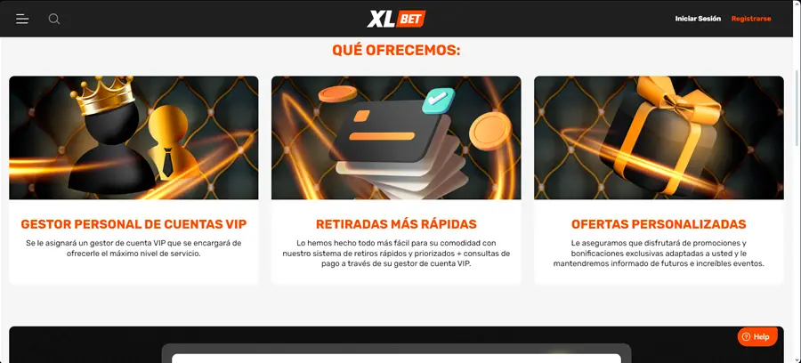 El Club VIP XLBet Casino te ortorga de una serie de beneficios exclusivos como bonos, promociones especiales y un gestor de cuentas personal, entre otros