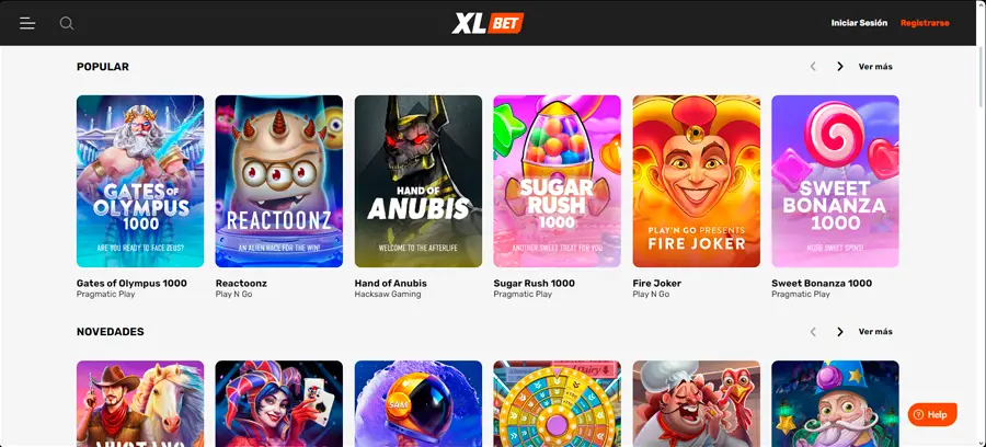 La interfaz de XLBet Casino es moderna, intuitiva y fácil de navegar.