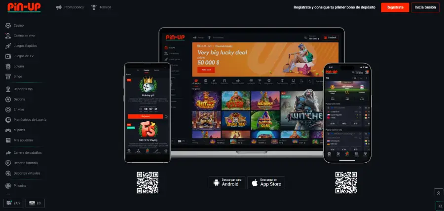 La app de Pin-Up Casino está disponible para Android y iOS.