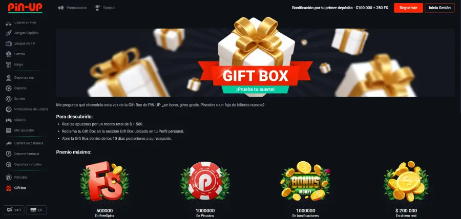 Puedes obtener hasta 10 Gift Box al día.