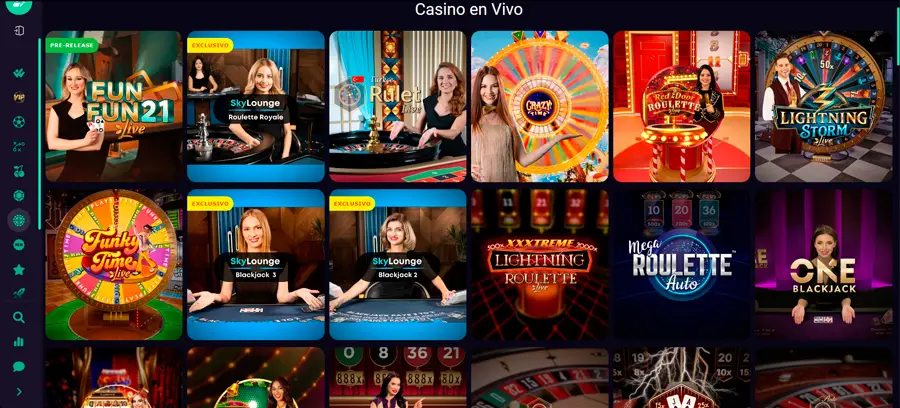 Hiperwin cuenta con una variada selección de 143 juegos de casino en vivo