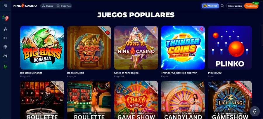 Nine Casino es moderna, fácil de usar, se adapta a cualquier pantalla