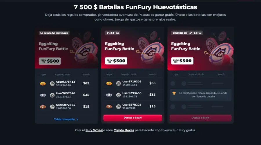 Las FunFury Battles pueden ser por temporadas, en esta oportunidad estaban relacionadas a la Pascua.