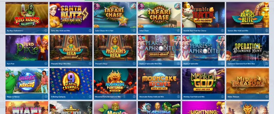 Betcris Casino tiene una selección limitada de juegos, que carece de títulos populares.