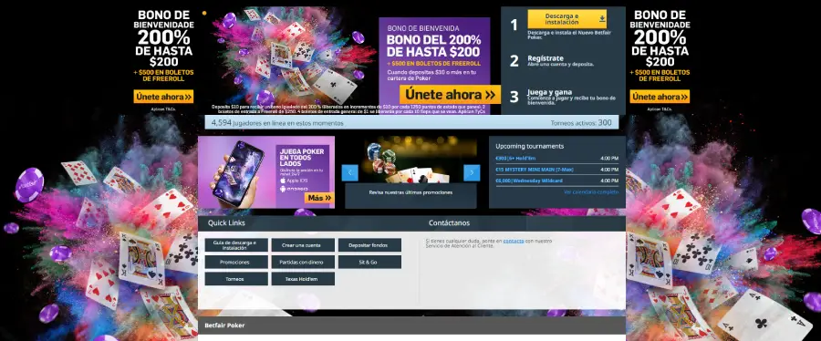 La plataforma de póker online de Betfair Casino incluye un sistema de promociones para esta área del portal.