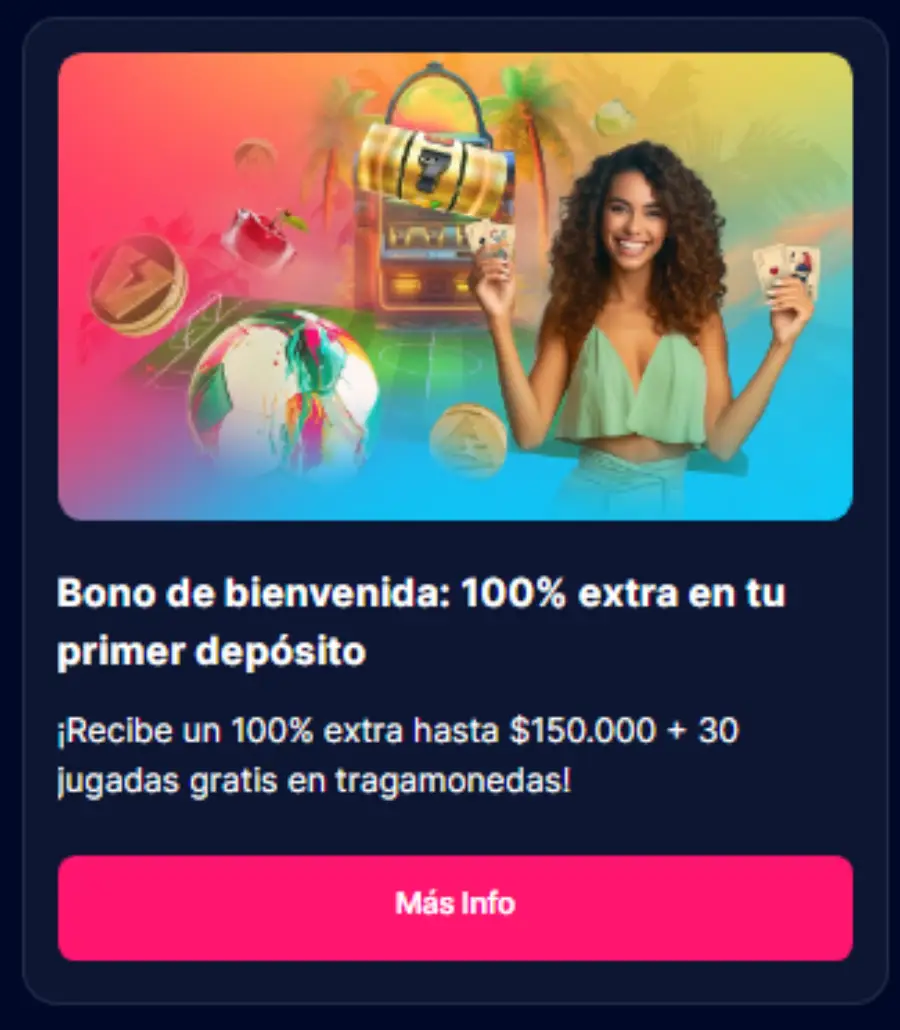 Banner que muestra el bono de bienvenida de VidaVegas Casino.