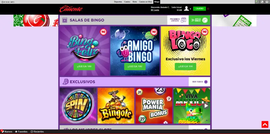 El casino tiene cuatro áreas de juegos. Una de ellas es la de bingo.