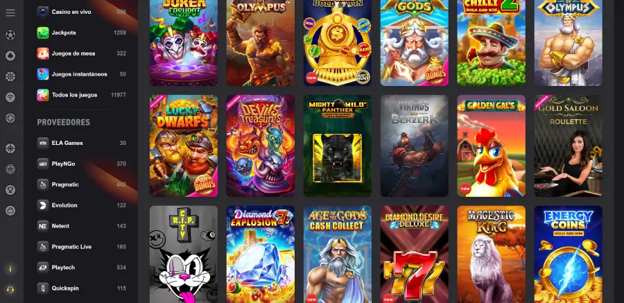 Fezbet cuenta con una colección de más de 11,900 juegos virtuales y en vivo.