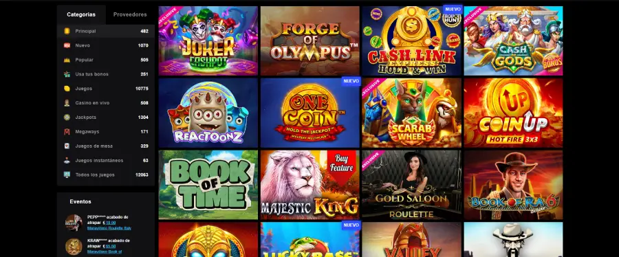 El área de juegos de Librabet Casino incluye más de 12,000 títulos diferentes.