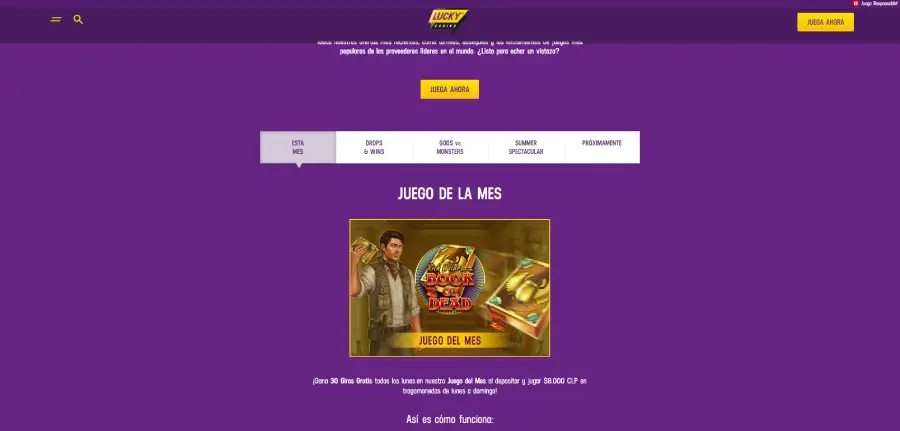 La oferta de bonos de Lucky Casino es variada y te permite obtener bonos a diario.