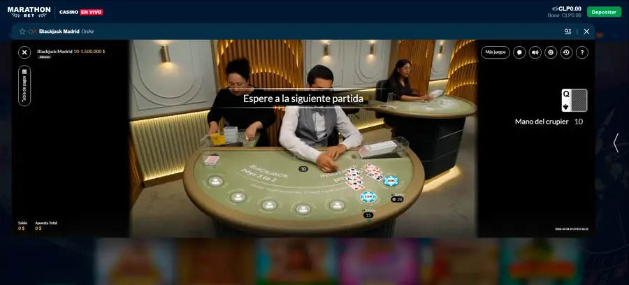 En el casino en vivo de Marathonbet brinda una experiencia inmersiva en juegos de ruleta en línea y el blackjack en vivo.