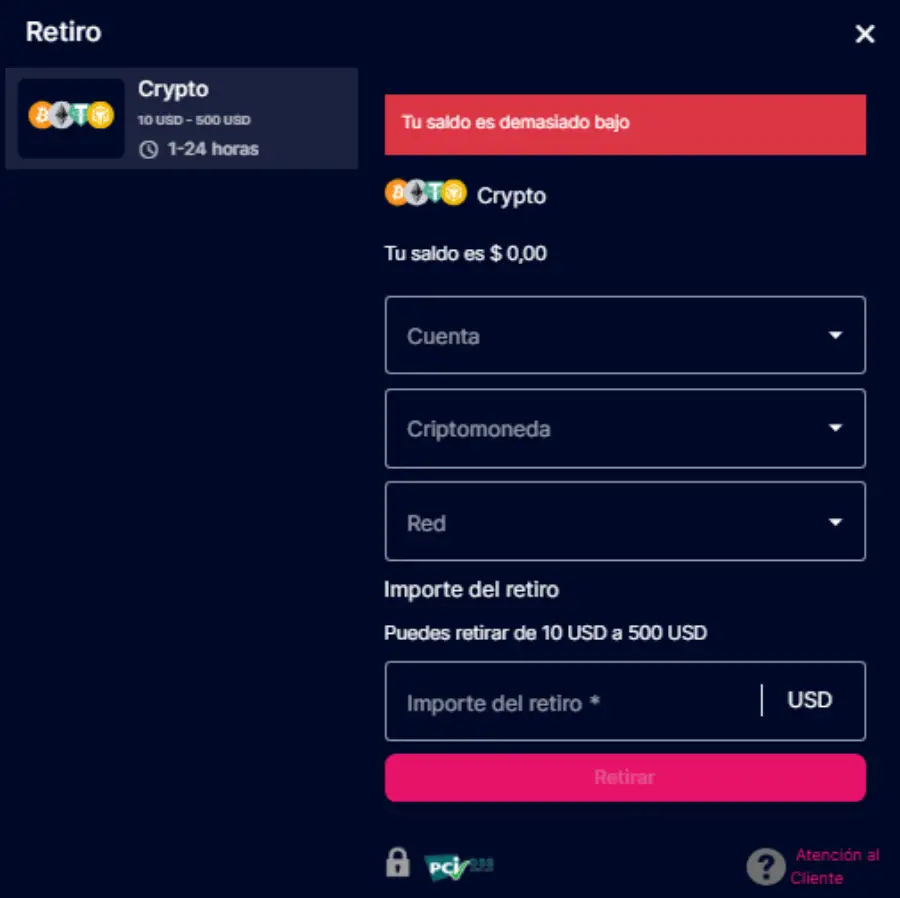Cómo retirar ganancias en VidaVegas.