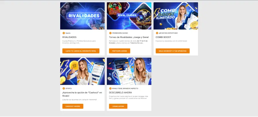 Los bonos de Rivalo Casino son bastante limitados, como puedes ver en la imagen.