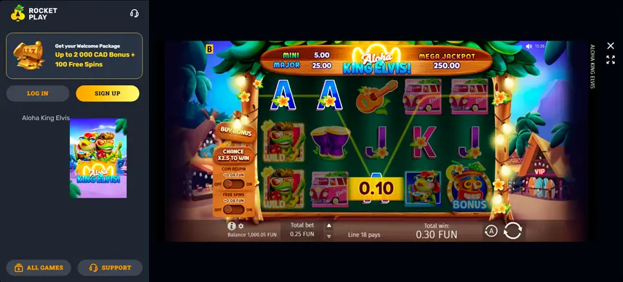 Las tragamonedas de Rocket Play Casino son de alta calidad