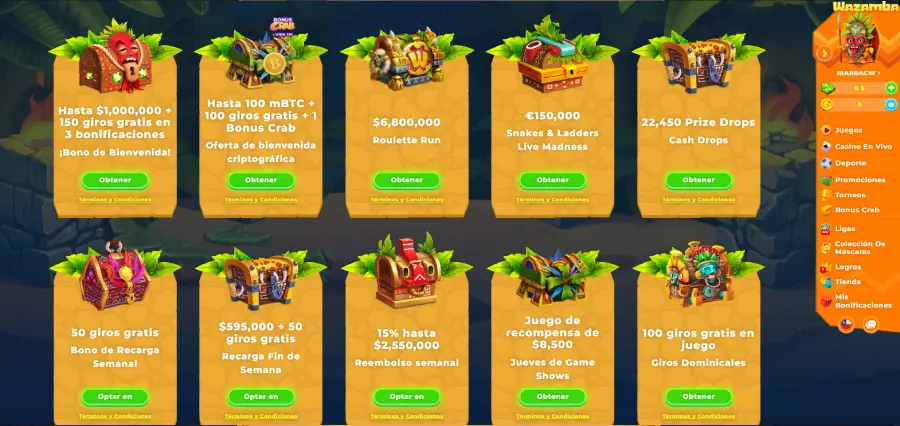 Wazamba Casino tiene una extensa selección de promociones que se adaptan a usuarios de todo tipo.