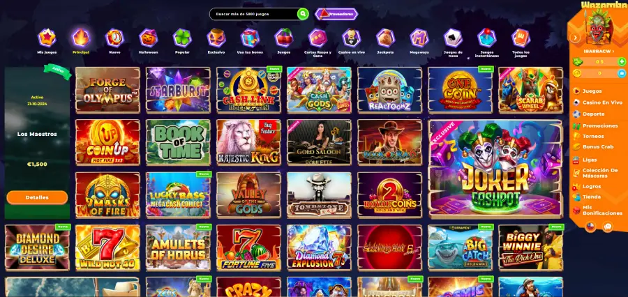 Con más de 5,000 juegos para elegir, Wazamba es un casino sumamente versátil.