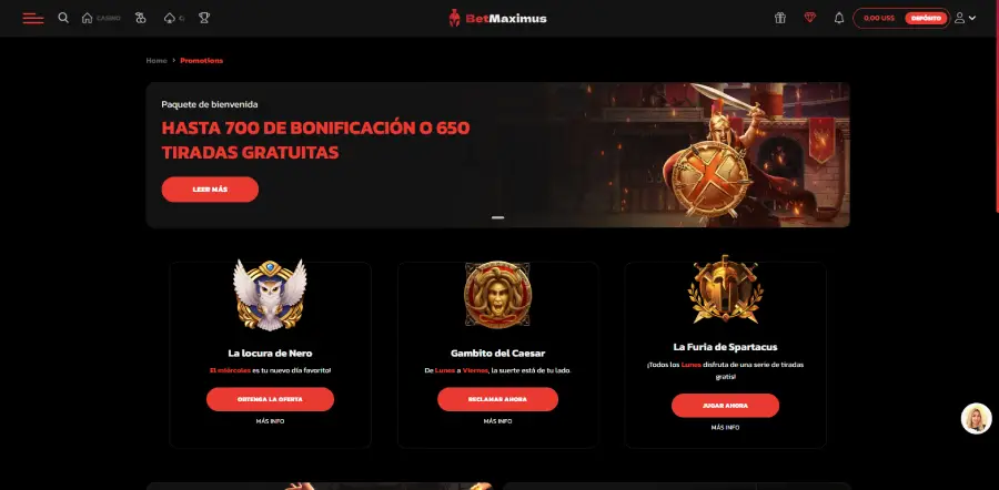 El sistema de recompensas de Betmaximus te permite obtener premios tanto a diario como en días específicos.