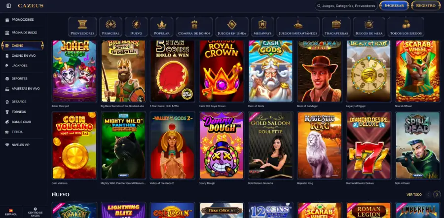 Cazeus Casino tiene un área de juegos repleta de títulos clásicos y juegos innovadores.