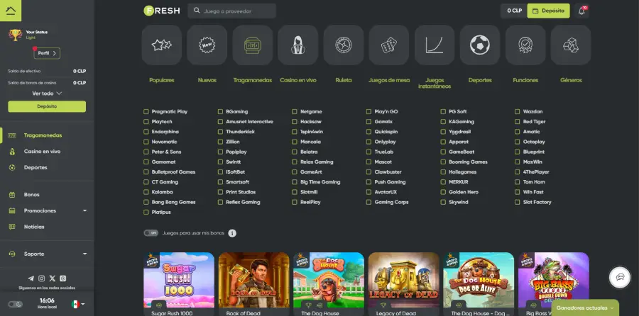 La galería de juegos de Fresh Casino es fácil de navegar y está repleta de títulos fantásticos.