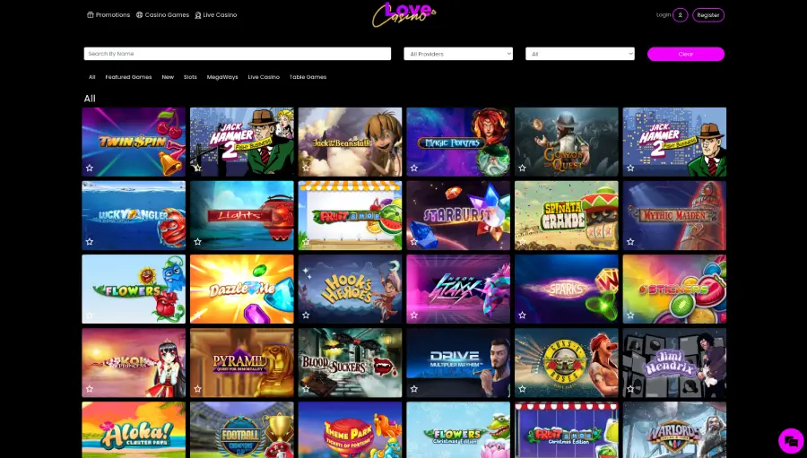 LoveCasino destaca por su amplia variedad de juegos de alta calidad