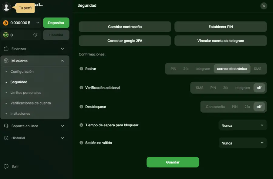 En Riobet puedes configurar métodos de seguridad para proteger tu cuenta.